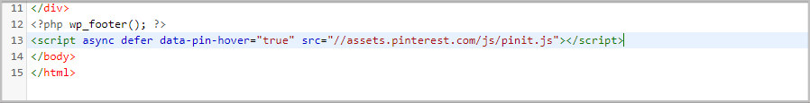添加pinterest保存按钮代码页脚