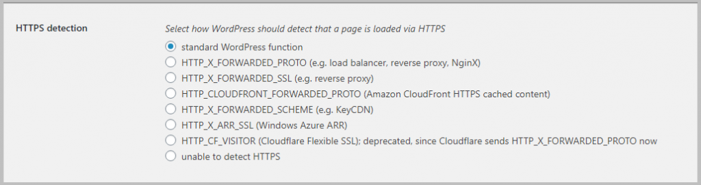 SSL不安全内容修复器插件中的HTTPS检测设置