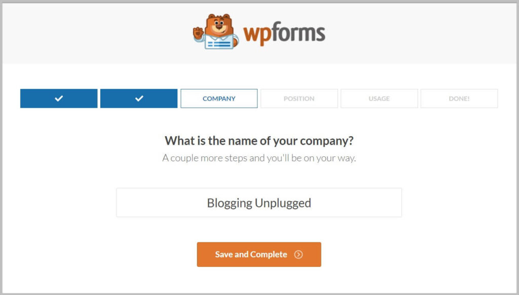 WPForms中的公司名称