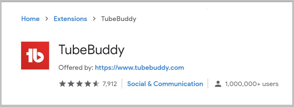TubeBuddy Chrome扩展
