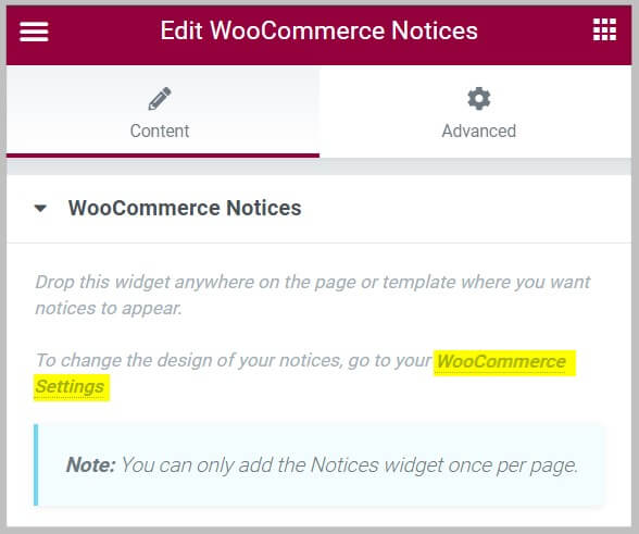 在Elementor Pro 3.6中添加新的Woocommerce通知小部件