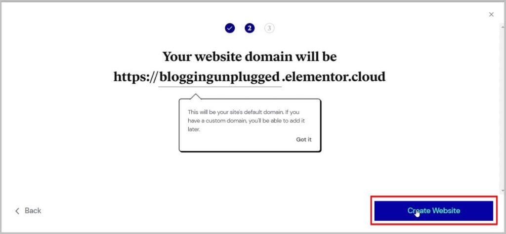 声明您的Elementor云网站子域