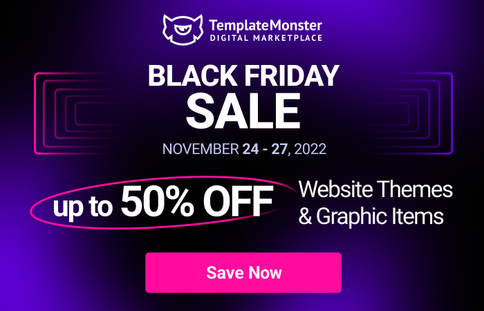 TemplateMonster黑色星期五销售2022 -模板，图形和更多50%的折扣