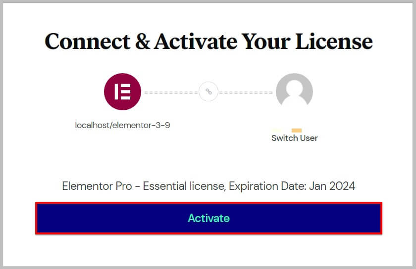 连接并激活Elementor Pro许可证