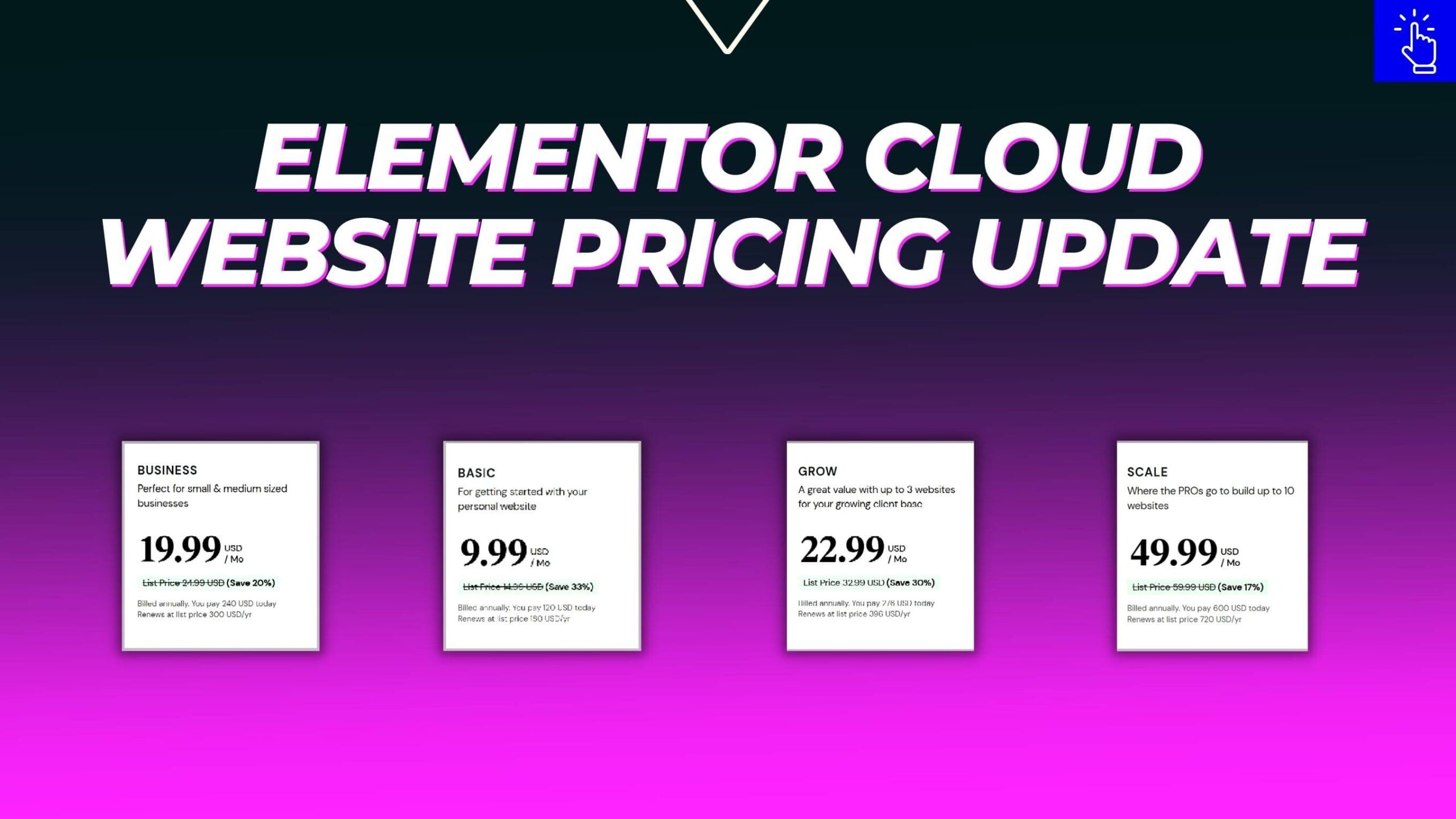 Elementor云网站定价更新-新计划