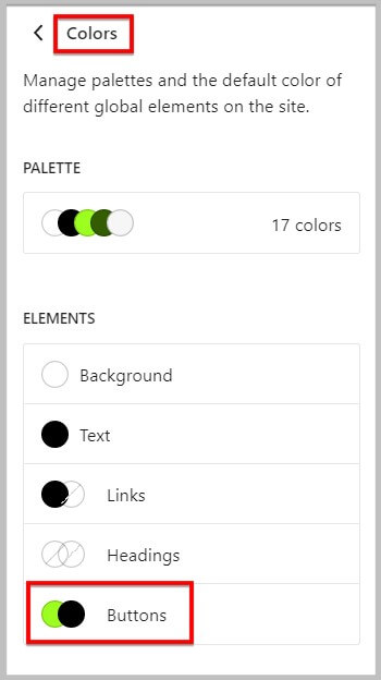 WordPress 6.1中按钮的全局颜色设置
