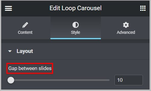 在Elementor Pro 3.12之前，Loop Carousel在幻灯片之间的间隙中缺少响应性控件